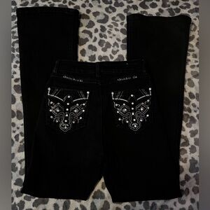 Black High Rise Flare Jeans